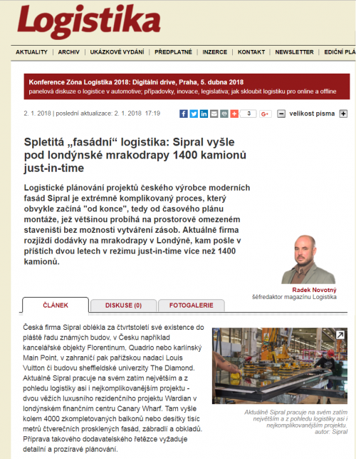 Image: Martin Binovec o našem systému Track&Trace v časopise Logistika